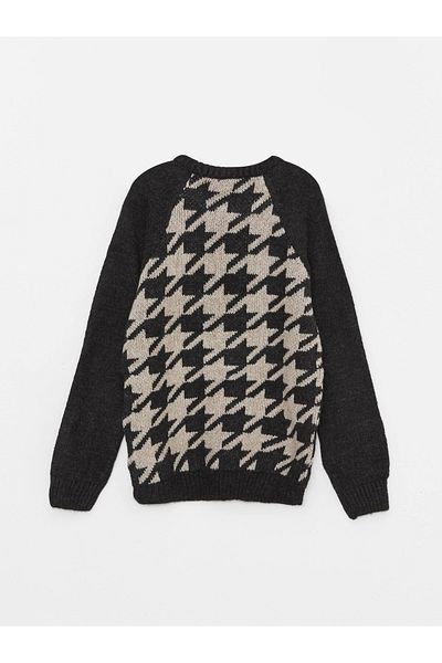 LC Waikiki Crew Neck Patterned Long Sleeve Boy's Knitwear Sweater