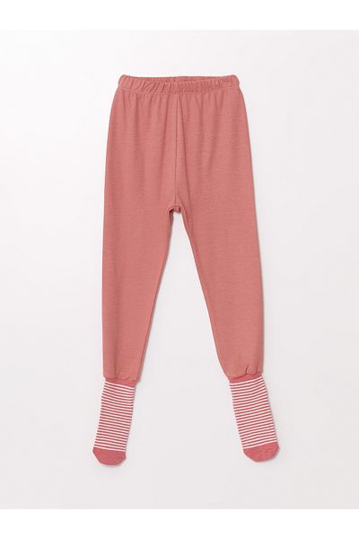 LC Waikiki 2-Piece Basic Pajama Set for Baby Girl - Elastic Waist and Socks