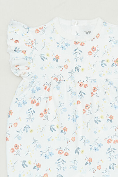 Fulla Moda Ruffled Sleeve and Floral Patterned Girls' Jumpsuit