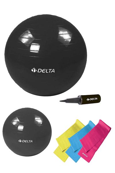 Delta Suitable for 170-179 Cm Height Range - 75 Cm and 20 Cm 2 Pilates Ball 3-piece Band Pump Set of 6