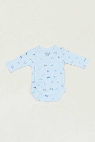 Fulla Moda Boy's Bodysuit - Double Breasted Collar and Printed Design