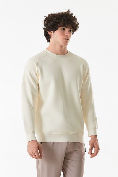 Fulla Moda Φούτερ με 3 κλωστές Basic Crew Neck