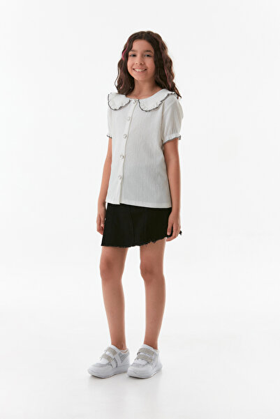 Fulla Moda Βρεφική υφασμάτινη μπλούζα για κορίτσια με γιακά