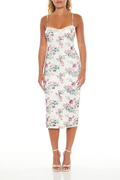 Forever 21 Çiçek Desenli Midi Elbise