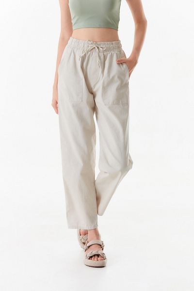 Fulla Moda Gabardine Trousers - Elastic Waist Design