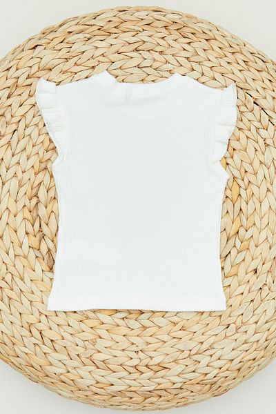 Fulla Moda Frilly Ribbed Girl's T-Shirt