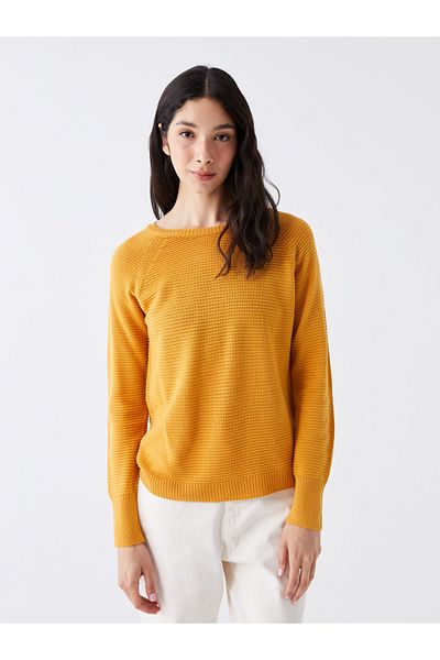 LC Waikiki Crew Neck Self Patterned Long Sleeve Women's Knitwear Sweater