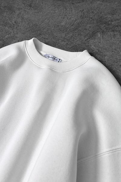 Slatra Ανδρικό φούτερ με λευκό Basic Crew Neck Oversize