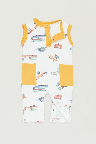 Fulla Moda Boys' Jumpsuit - Crew Neck, Print and Pocket