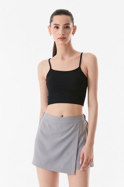Fulla Moda Κοτλέ Crop Bustier με λουράκι από σχοινί