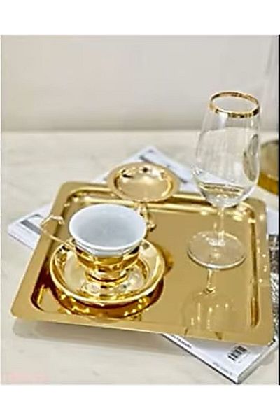 Global Ersat Ersat Home 21*21 cm Metal Presentation Tray - Pack of 2