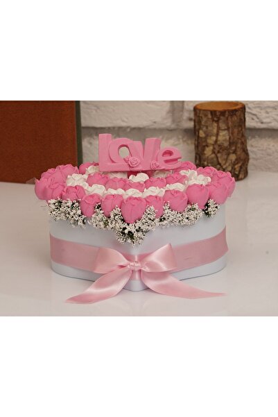 ndukkan Özel Tasarım Kalp Saksıda Kokulu Taş Çiçek Aranjmanı