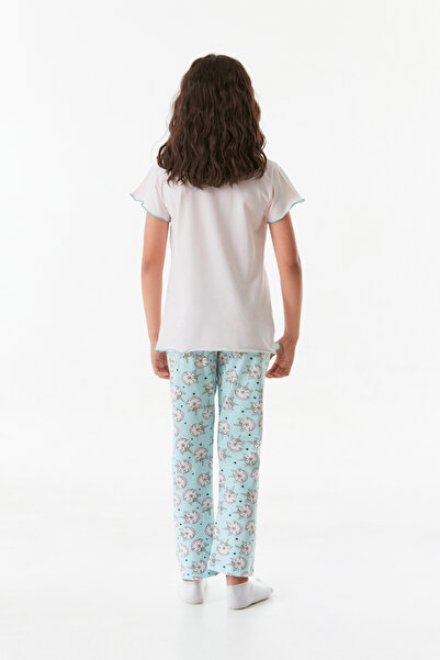 Fulla Moda Crew Neck Printed Girl's Pajama Set