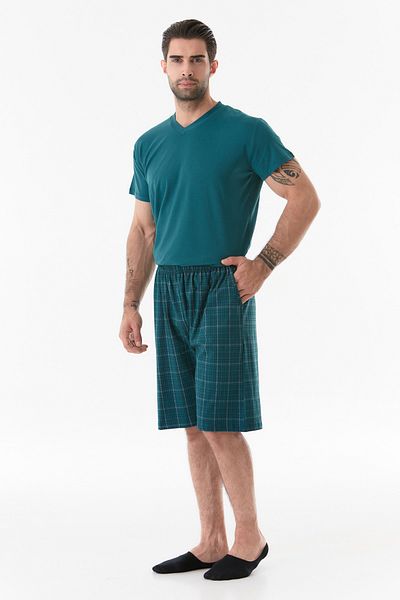 Fulla Moda Súprava kockovaného pyžama s výstrihom do V