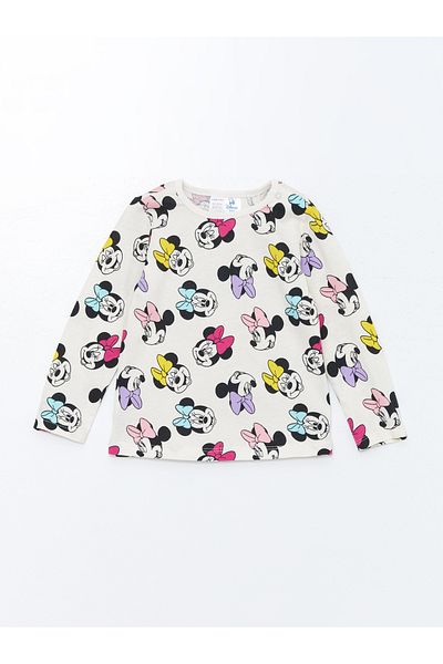 LC Waikiki Crew nyakú, hosszú ujjú Minnie Mouse nyomott kislány pizsama szett