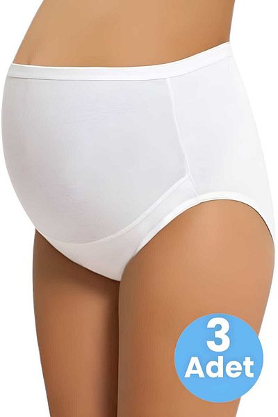 Uniquetrenders Set de 3 chiloți flexibili din bumbac pentru maternitate și postpartum