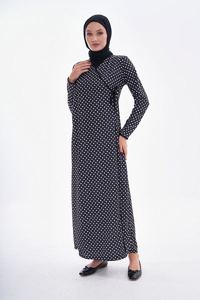 miss ledonna Polka Dot Side Tie Prayer Dress