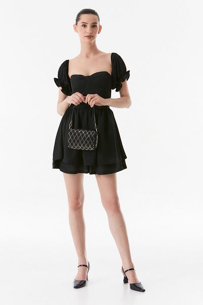 Fulla Moda Stoned Diamond Patterned Shoulder Bag