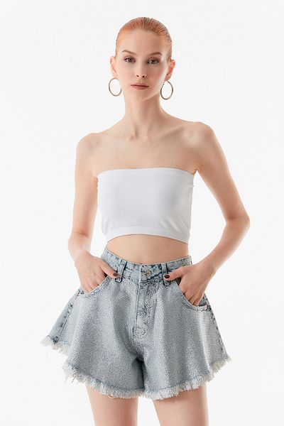 Fulla Moda Στράπλες Κοτλέ Μπουστάκι