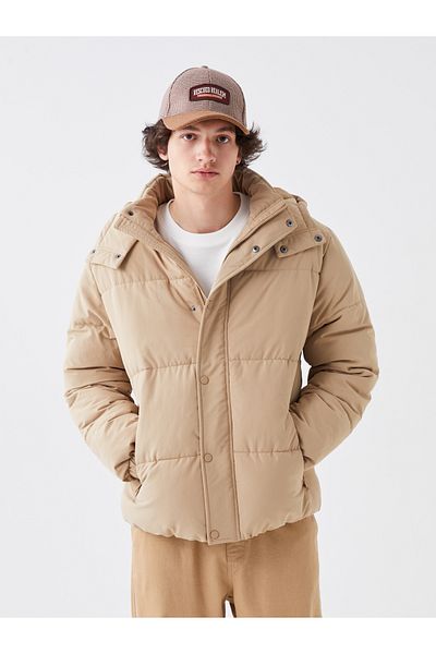 LC Waikiki Bequem sitzender Herrenmantel mit Kapuze