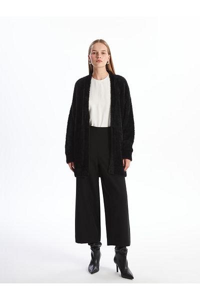 LC Waikiki Cardigan de pluș pentru femei, cu guler șal, cu mânecă lungă