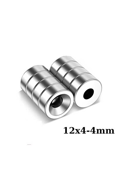 Motorobit 12X4-4mm Havşa Delikli Neodyum Güçlü Mıknatıs - Neodim Magnet
