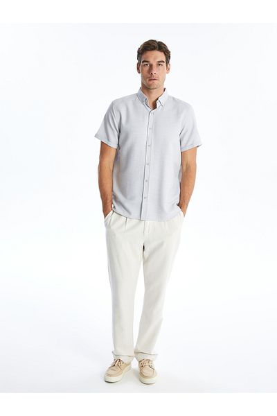 LC Waikiki Slim Fit Short Sleeve Dobby Men's Textured Shirt