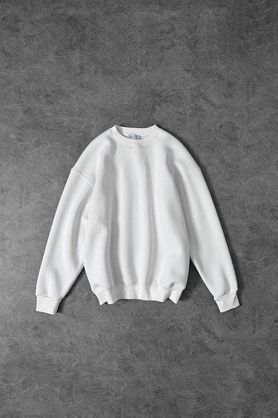 Slatra Ανδρικό φούτερ με λευκό Basic Crew Neck Oversize