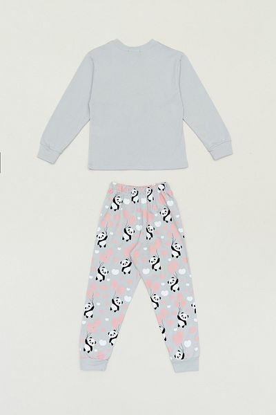 Fulla Moda Fata - Set de pijama cu decolteu rotund cu imprimeu panda