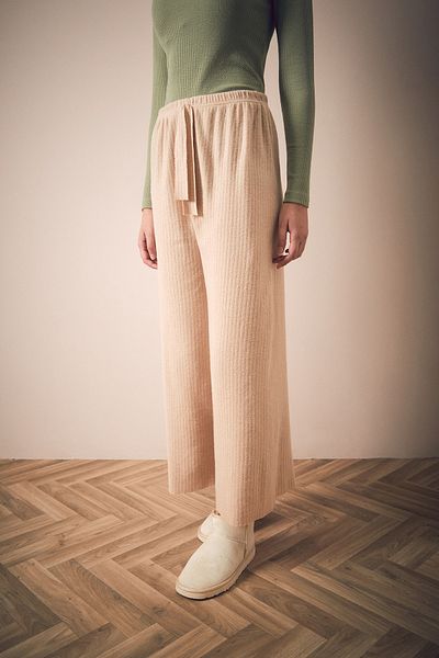 Fulla Moda Βασικό παντελόνι με ραβδώσεις ελαστική μέση