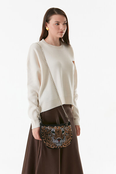 Fulla Moda Taşlı Fermuarlı Kol Çanta