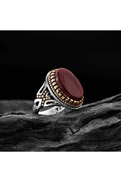 vevasilver Yemen Akik Taşı 925 Ayar Gümüş Erkek Yüzük