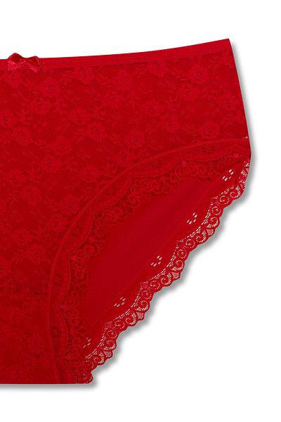 HNX Cotton Lace Front High Waist Large Size Women's Panties