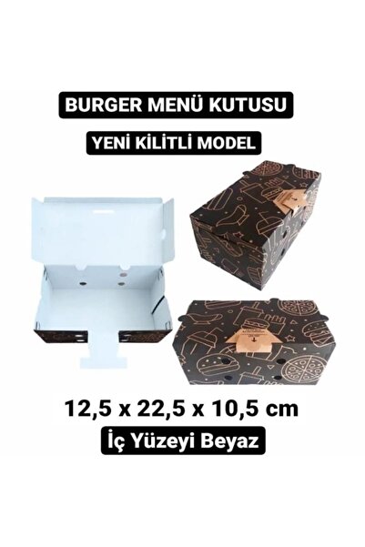 kilitlipaket Kilitli Hamburger Menu Kutusu 100 Adet