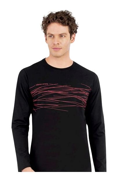Pierre Cardin Men's Combed Cotton Printed Claret Red Navy Blue Black Pajama Set