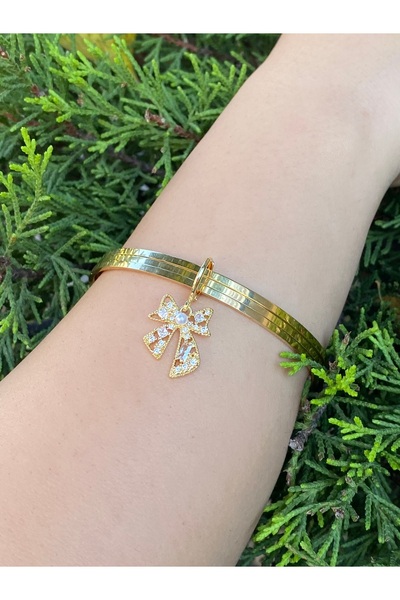 rosshine Ajda Bilezik Uyumlu Çelik Charm İncili Fiyonk Model (BİLEZİK HARİÇ)