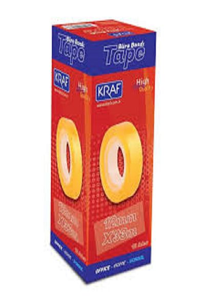KRAF 12 Pack Cellophane Tape (BUROY TAPE) - 12mm X 33 Meters