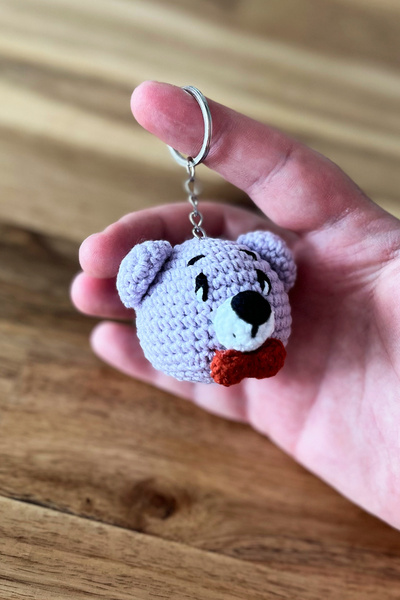 NEMO BAGS Medvedić Amigurumi Privjesak za Ključeve Lila Ručno Izrađen Pleteni...