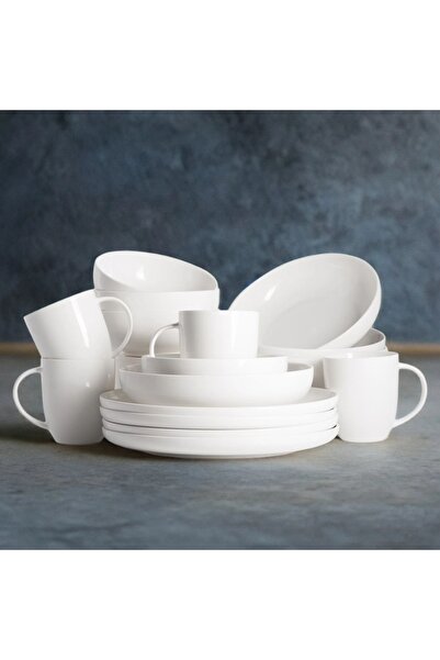 Fissman 16-Piece Dinner Set Horeca Porcelain, Dinner Plate, Soup Bowl, Deep P...