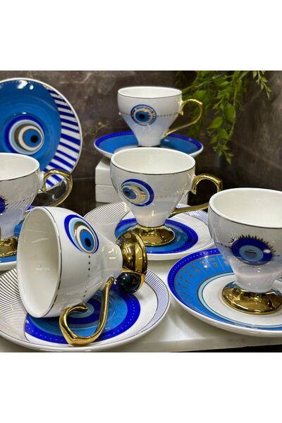 Serraa ACAR ~ Goldfinch 6 Kişilik Kahve Fincanı Takımı - 90 ml