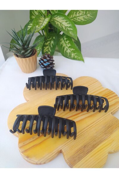 Gold Garden Kadın Siyah Mandal Toka 3'lü Set