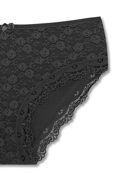 HNX Βαμβακερή δαντέλα μπροστά Ψηλόμεση Plus Size Γυναικεία κιλότα