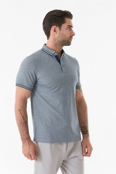 Fulla Moda Polo Collar Buttoned Basic T-Shirt