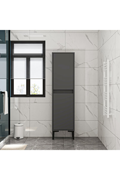 Antec Design Romay Çok Amaçlı Dolap 2 Kapaklı 5 Bölmeli Antrasit
