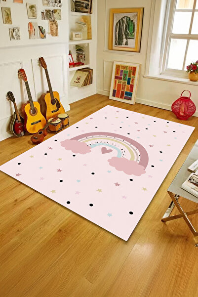 Bir Aksesuar Dijital Baskılı Yıkanabilir Dot Taban Kaymaz Çocuk Halısı Bebek Halı Yolluk (61)