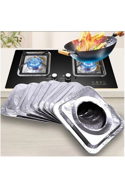 SAVA HOME COLLECTİON 10 Pieces Aluminum Stove Protective Foil