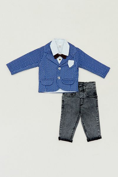 Fulla Moda 3-Piece Suit Set with Pocket Detail for Boys