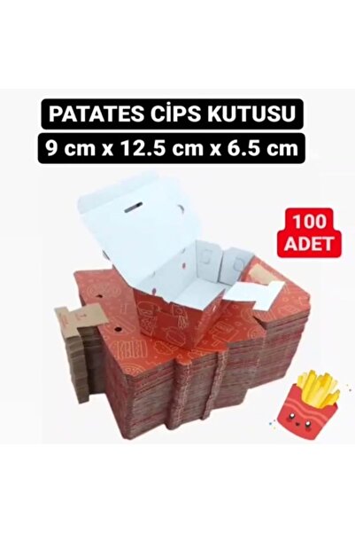 kilitlipaket Patates Cips Kutusu Kilitli 100 Adet 9x17x6,5cm