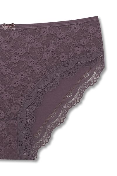 HNX Βαμβακερή δαντέλα μπροστά Ψηλόμεση Plus Size Γυναικεία κιλότα