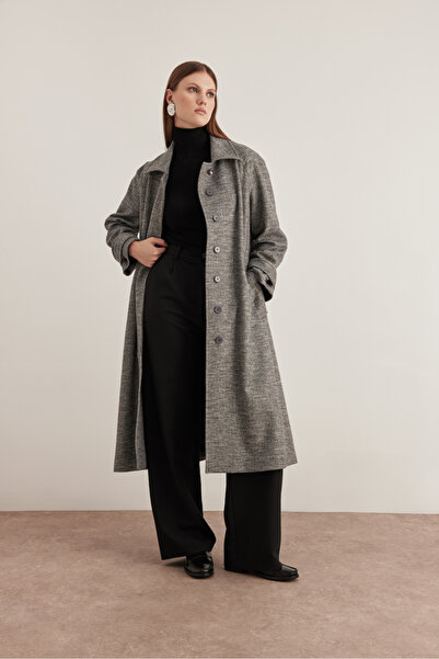 Aker 8584112 Gömlek Yaka Midi Boy Kaban